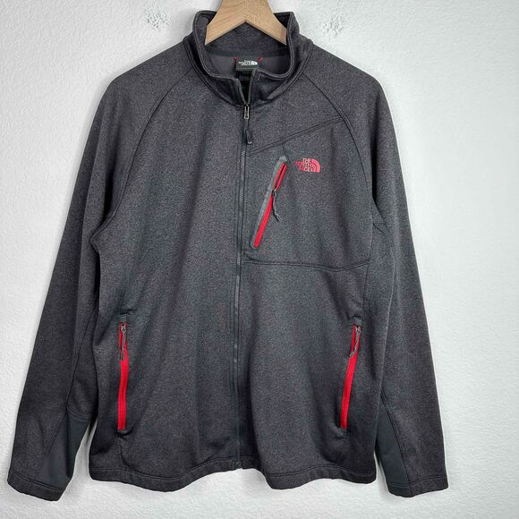 The North Face Other - The North Face Jacket Men's XL Gray Red Zip High Collar Lightweight Athleisure